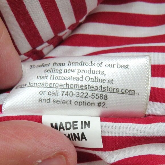 Longaberger Tote Bag Large Americana Rope Handles Quilted Red Blue Patriotic - Picture 13 of 14